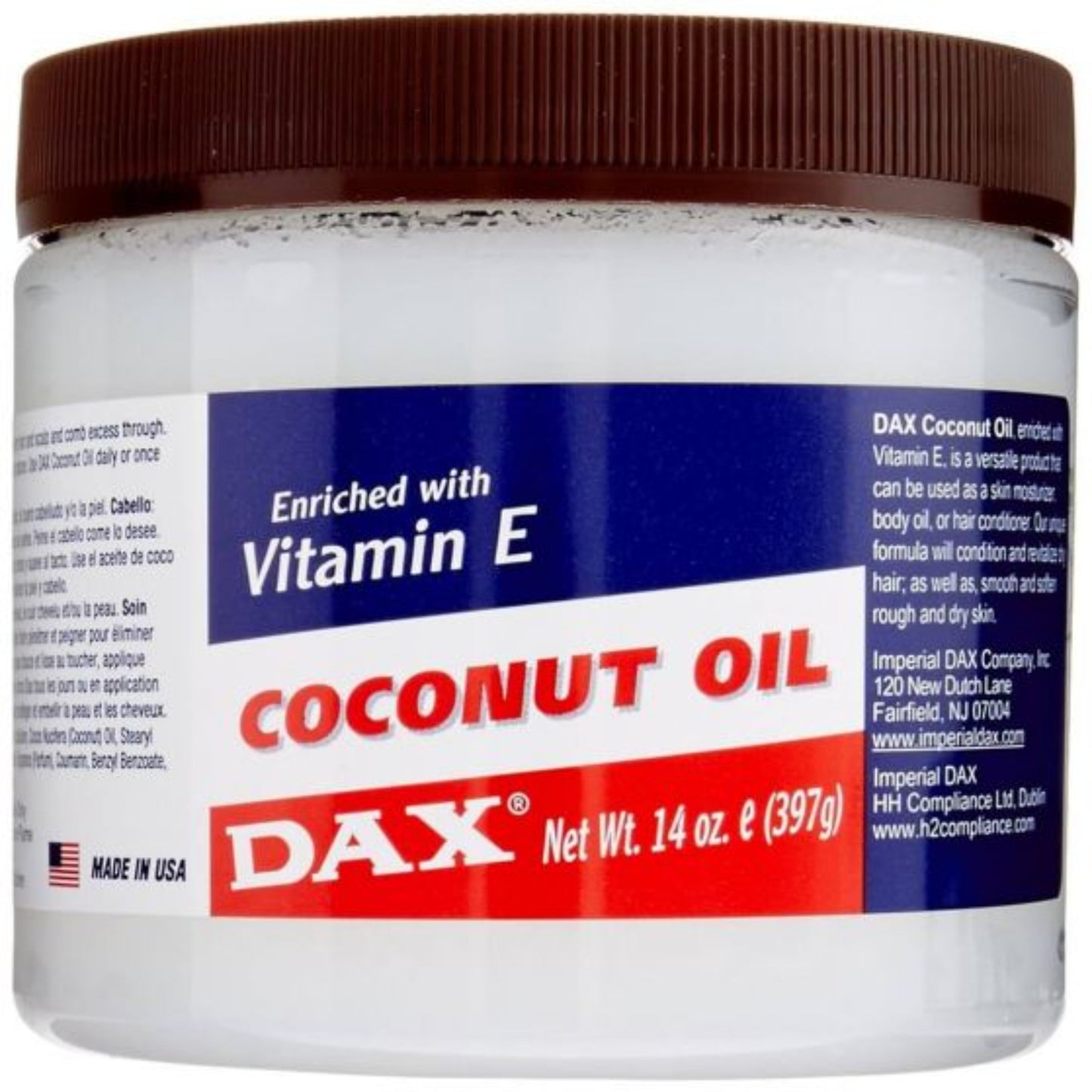 DAX Coconut Oil Jar Enriched with Vitamin E 14oz